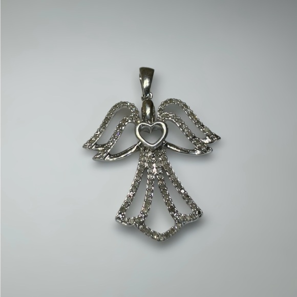 Diamond guardian angel pendant 925 silver - Picture 3 of 8